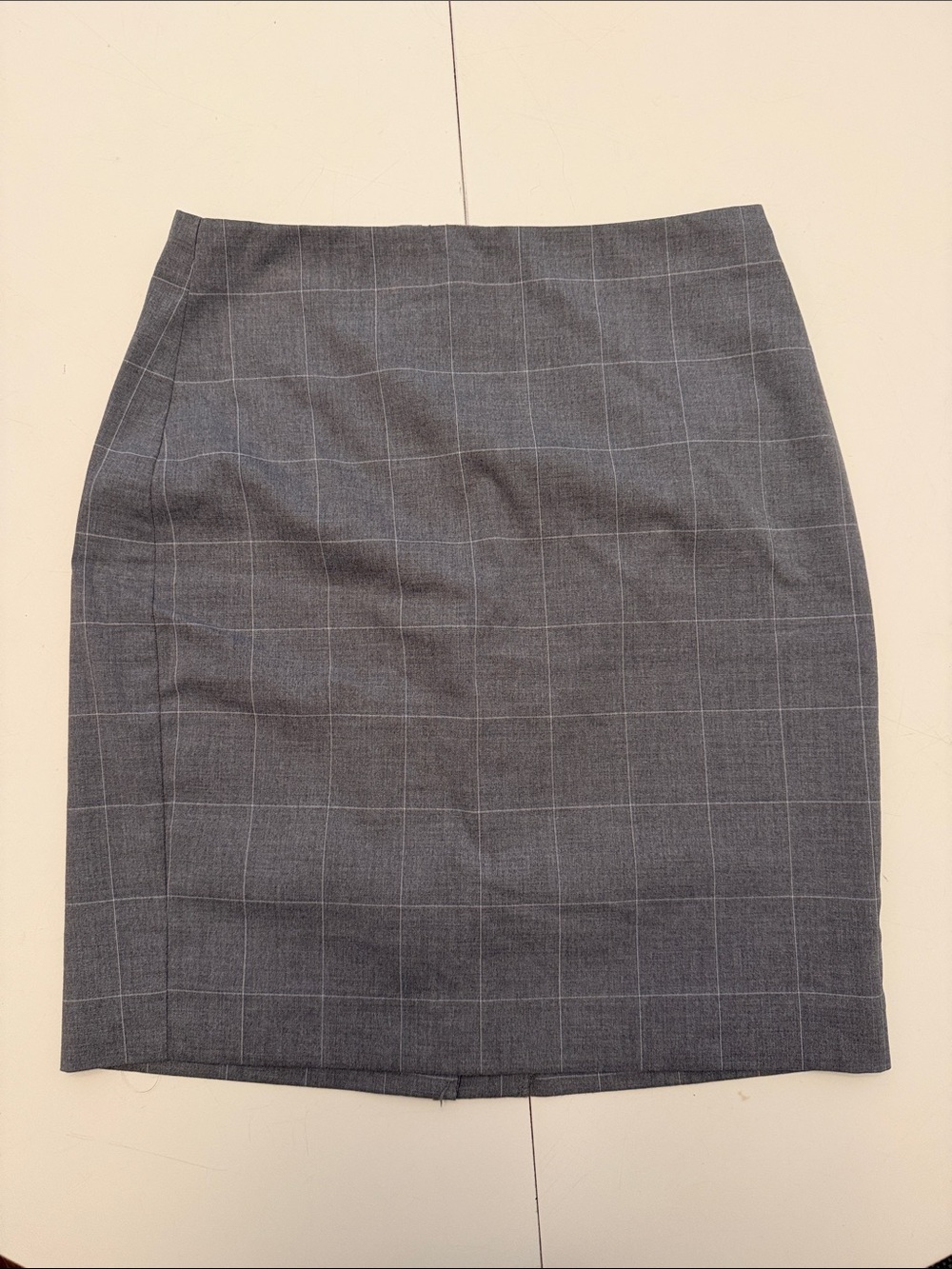 Banana Republic Gray Windowpane Pencil Skirt